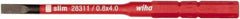 Wiha - 4mm Blade, 15/64" Drive Slotted Screwdriver Bit - 2-61/64" OAL - USA Tool & Supply