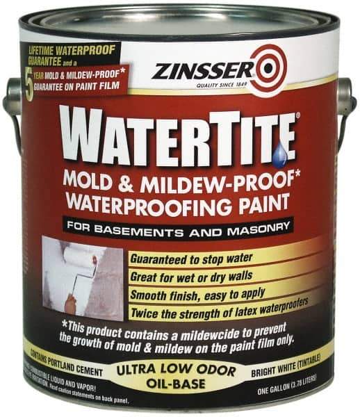 Zinsser - 1 Gal Bright White Semi Gloss Finish Latex Paint - 75 Sq Ft per Gal, Interior/Exterior, <400 gL VOC Compliance - USA Tool & Supply