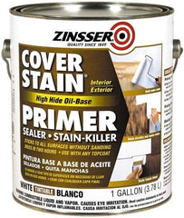 Zinsser - 1 Gal Flat White Primer - 300 to 400 Sq Ft Coverage, 347 gL Content, Quick Drying - USA Tool & Supply