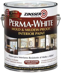 Zinsser - 1 Gal White Semi Gloss Finish Latex Paint - 400 Sq Ft per Gal, Interior/Exterior, <50 gL VOC Compliance - USA Tool & Supply