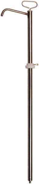 Value Collection - 3/4" Outlet, Stainless Steel Hand Operated Drum Pump - 16 oz per Stroke, 46" OAL, For Solvents, Acids & Other Corrosive Chemicals - USA Tool & Supply