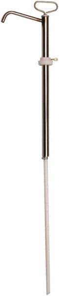 Value Collection - 3/4" Outlet, Stainless Steel Hand Operated Drum Pump - 8 oz per Stroke, 45" OAL, For Solvents, Acids & Other Corrosive Chemicals - USA Tool & Supply