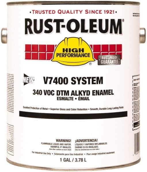 Rust-Oleum - 1 Gal Almond Gloss Finish Alkyd Enamel Paint - 230 to 425 Sq Ft per Gal, Interior/Exterior, Direct to Metal, <340 gL VOC Compliance - USA Tool & Supply