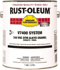 Rust-Oleum - 1 Gal Almond Gloss Finish Alkyd Enamel Paint - 230 to 425 Sq Ft per Gal, Interior/Exterior, Direct to Metal, <340 gL VOC Compliance - USA Tool & Supply