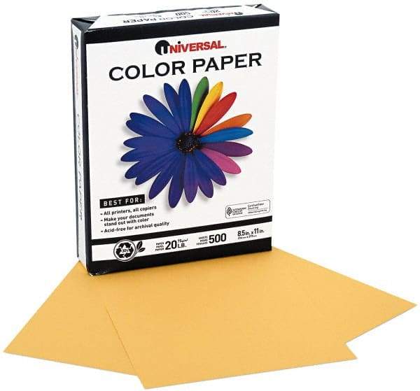 UNIVERSAL - 8-1/2" x 11" Goldenrod Copy Paper - Use with Laser Printers, Copiers, Offset Presses, Spirit Duplicators - USA Tool & Supply