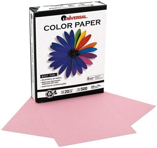 UNIVERSAL - 8-1/2" x 11" Pink Copy Paper - Use with Laser Printers, Copiers, Offset Presses, Spirit Duplicators - USA Tool & Supply