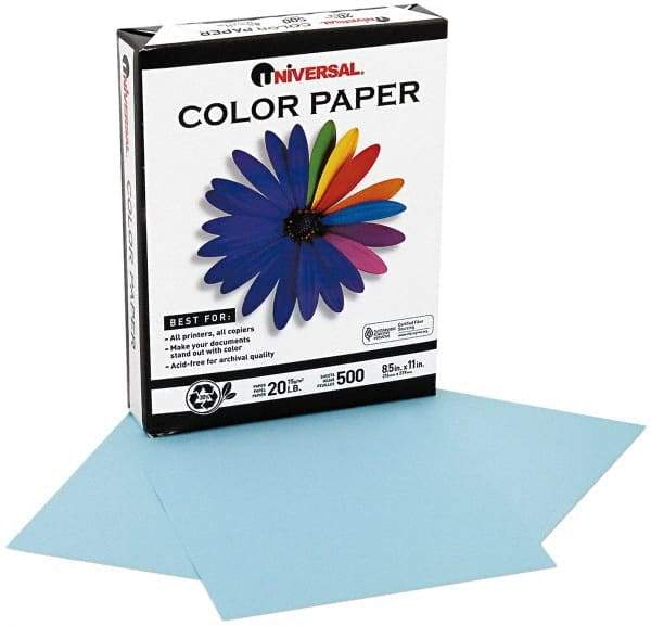 UNIVERSAL - 8-1/2" x 11" Blue Copy Paper - Use with Laser Printers, Copiers, Offset Presses, Spirit Duplicators - USA Tool & Supply