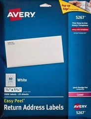 AVERY - 1-3/4" Long, White Paper Shipping Label - For Laser Printers - USA Tool & Supply