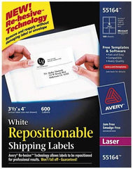 AVERY - 4" Long, White Paper Shipping Label - For Laser Printers - USA Tool & Supply