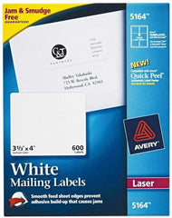 AVERY - 4" Long, White Paper Shipping Label - For Laser Printers - USA Tool & Supply