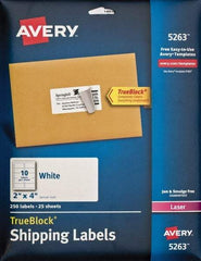 AVERY - 2" Wide x 4" Long, White Paper Shipping Label - For Laser Printers - USA Tool & Supply