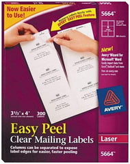 AVERY - 4" Long, Clear Shipping Label - For Laser Printers - USA Tool & Supply