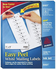 AVERY - 1" Wide x 4" Long, White Paper Shipping Label - For Inkjet Printers - USA Tool & Supply