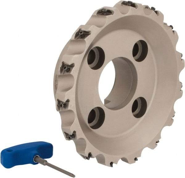 Iscar - 15 Inserts, 8" Cut Diam, 2-1/2" Arbor Diam, 0.492" Max Depth of Cut, Indexable Square-Shoulder Face Mill - 0/90° Lead Angle, 2-1/2" High, T490 LN.T 1306 Insert Compatibility, Series Helitang - USA Tool & Supply