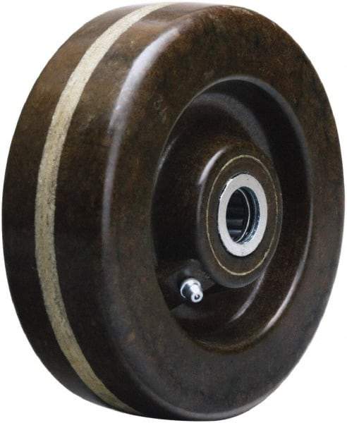 Hamilton - 6 Inch Diameter x 2 Inch Wide, Phenolic Caster Wheel - 1,200 Lb. Capacity, 2-3/16 Inch Hub Length, 3/4 Inch Axle Diameter, Straight Roller Bearing - USA Tool & Supply