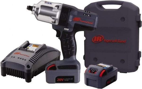 Ingersoll-Rand - 1/2" Drive 20 Volt Pistol Grip Cordless Impact Wrench & Ratchet - 1,900 RPM, 2,300 BPM, 780 Ft/Lb Torque, 2 Lithium-Ion Batteries Included - USA Tool & Supply