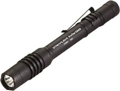 Streamlight - White LED Bulb, 130 Lumens, Industrial/Tactical Flashlight - Black Aluminum Body, 2 AAA Alkaline Batteries Included - USA Tool & Supply