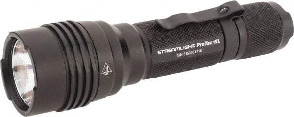 Streamlight - White LED Bulb, 750 Lumens, Industrial/Tactical Flashlight - Black Aluminum Body, 2 CR123A Lithium Batteries Included - USA Tool & Supply