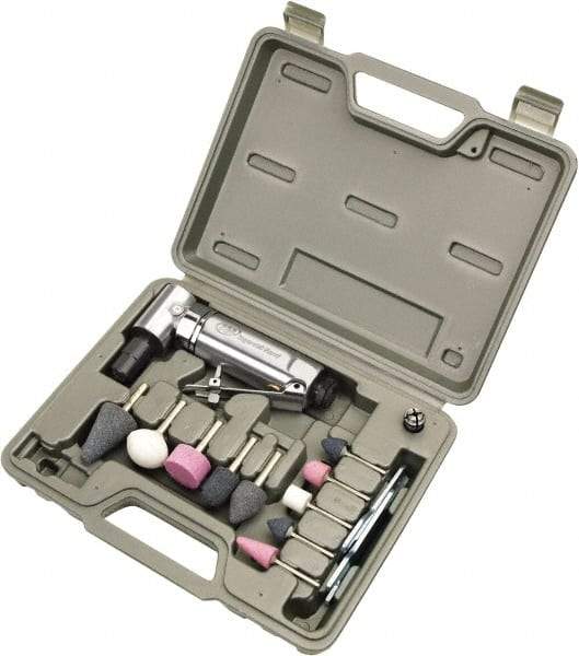 Ingersoll-Rand - 1/4" Spindle, 21,000 RPM, Front Exhaust Air Die Grinder Set - 24 CFM Air Consumption, 1/4 NPT Inlet, 1/4 hp - USA Tool & Supply