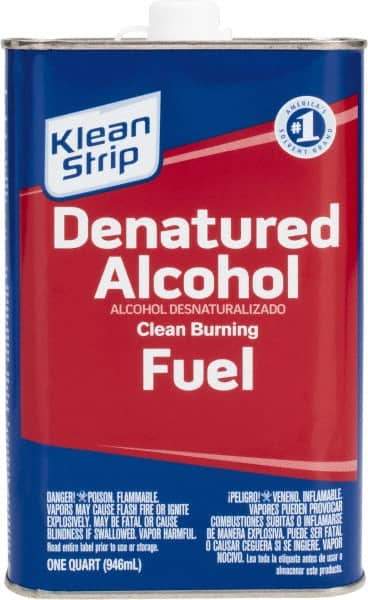 Klean-Strip - 1 Qt Denatured Alcohol - 790 gL VOC Content, Comes in Can - USA Tool & Supply