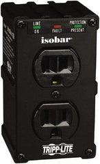 Tripp-Lite - 2 Outlets, 120 VAC15 Amps, 6' Cord, Power Outlet Strip - Floor, Keyhole Mount, 5-15 NEMA Configuration, 2-1/2" Strip - USA Tool & Supply