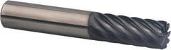 SGS - 1/2", 9 Flute, Single End, Solid Carbide, 0.09" Corner Radius End Mill - 3" OAL, 35° Helix, Right Hand Flute, 1-1/4" LOC, Right Hand Cut - USA Tool & Supply