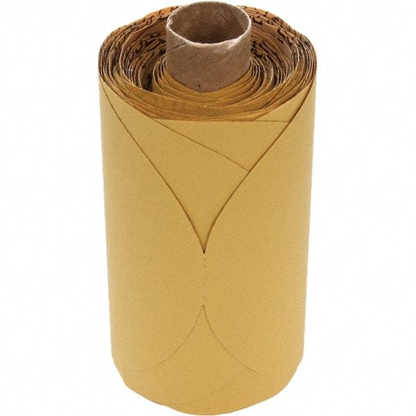 3M - 5" Diam, 240 Grit Aluminum Oxide Adhesive PSA Disc - Very Fine Grade, Gold, Paper Backing, Flexible, Use with Random Orbital Sanders - USA Tool & Supply