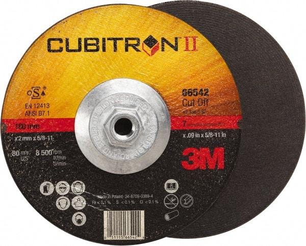 3M - 60 Grit, 7" Wheel Diam, Type 27 Depressed Center Wheel - Ceramic, Resinoid Bond, S Hardness, 8,500 Max RPM - USA Tool & Supply