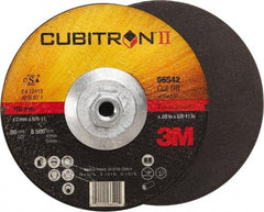 3M - 60 Grit, 7" Wheel Diam, Type 27 Depressed Center Wheel - Ceramic, Resinoid Bond, S Hardness, 8,500 Max RPM - USA Tool & Supply