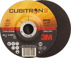 3M - 36 Grit, 5" Wheel Diam, 7/8" Arbor Hole, Type 27 Depressed Center Wheel - Ceramic, Resinoid Bond, S Hardness, 12,250 Max RPM - USA Tool & Supply