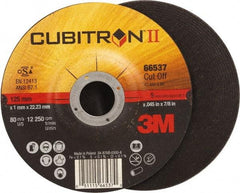 3M - 60 Grit, 5" Wheel Diam, 7/8" Arbor Hole, Type 27 Depressed Center Wheel - Ceramic, Resinoid Bond, S Hardness, 12,250 Max RPM - USA Tool & Supply