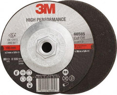3M - 36 Grit, 7" Wheel Diam, Type 27 Depressed Center Wheel - Ceramic, Resinoid Bond, R Hardness, 8,500 Max RPM - USA Tool & Supply