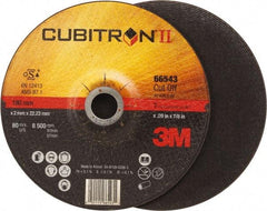 3M - 60 Grit, 7" Wheel Diam, 7/8" Arbor Hole, Type 27 Depressed Center Wheel - Ceramic, Resinoid Bond, S Hardness, 8,500 Max RPM - USA Tool & Supply