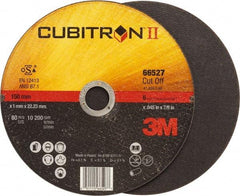 3M - 6" 60 Grit Ceramic Cutoff Wheel - 0.045" Thick, 7/8" Arbor, 10,200 Max RPM, Use with Angle Grinders - USA Tool & Supply