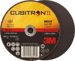 3M - 4" 60 Grit Ceramic Cutoff Wheel - 0.035" Thick, 3/8" Arbor, 19,100 Max RPM, Use with Angle Grinders - USA Tool & Supply