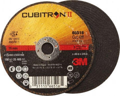 3M - 3" 36 Grit Ceramic Cutoff Wheel - 0.06" Thick, 3/8" Arbor, 25,465 Max RPM, Use with Angle Grinders - USA Tool & Supply