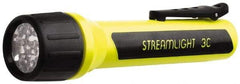 Streamlight - White LED Bulb, 85 Lumens, Industrial/Tactical Flashlight - Black, Yellow Plastic Body, 3 C Alkaline Batteries Not Included - USA Tool & Supply