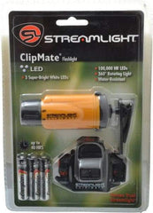 Streamlight - Green, White LED Bulb, 27 Lumens, Hands-free Flashlight - Yellow Plastic Body, 3 AAA Alkaline Batteries Included - USA Tool & Supply