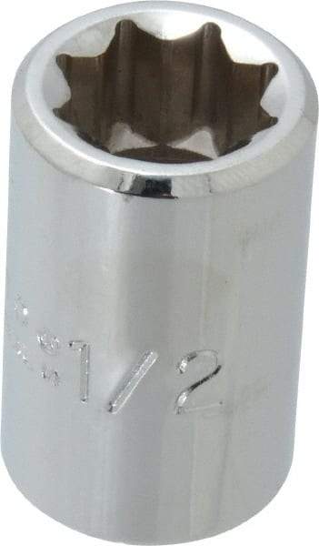 Proto - 1/2", 1/2" Drive, Standard Hand Socket - 8 Points, 1-7/16" OAL, Alloy Steel, Chrome Finish - USA Tool & Supply