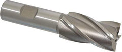 Weldon - 1", 1-7/8" LOC, 3/4" Shank Diam, 4-1/8" OAL, 4 Flute, High Speed Steel Square End Mill - Single End, Uncoated, Spiral Flute, Right Hand Cut, Right Hand Flute - USA Tool & Supply