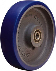 Hamilton - 8 Inch Diameter x 2 Inch Wide, Polyurethane Mold on to Cast Iron Center Caster Wheel - 1,200 Lb. Capacity, 2-1/4 Inch Hub Length, 1/2 Inch Axle Diameter, Sealed Precision Ball Bearing - USA Tool & Supply