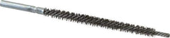 Schaefer Brush - 3" Brush Length, 1/4" Diam, Double Stem, Double Spiral Tube Brush - 4-3/4" Long, Stainless Steel, 8-32 Female Connection - USA Tool & Supply