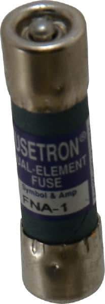 Cooper Bussmann - 250 VAC, 1 Amp, Time Delay Pin Indicator Fuse - Fuse Holder Mount, 1-1/2" OAL, 10 at 125 V kA Rating, 13/32" Diam - USA Tool & Supply