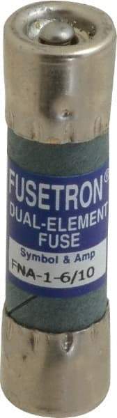 Cooper Bussmann - 250 VAC, 1.6 Amp, Time Delay Pin Indicator Fuse - Fuse Holder Mount, 1-1/2" OAL, 10 at 125 V kA Rating, 13/32" Diam - USA Tool & Supply