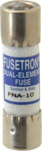 Cooper Bussmann - 125 VAC, 10 Amp, Time Delay Pin Indicator Fuse - Fuse Holder Mount, 1-1/2" OAL, 10 at AC kA Rating, 13/32" Diam - USA Tool & Supply