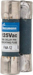 Cooper Bussmann - 125 VAC, 12 Amp, Time Delay Pin Indicator Fuse - Fuse Holder Mount, 1-1/2" OAL, 10 at AC kA Rating, 13/32" Diam - USA Tool & Supply