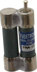 Cooper Bussmann - 125 VAC, 15 Amp, Time Delay Pin Indicator Fuse - Fuse Holder Mount, 1-1/2" OAL, 10 at AC kA Rating, 13/32" Diam - USA Tool & Supply