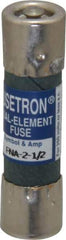 Cooper Bussmann - 250 VAC, 2.5 Amp, Time Delay Pin Indicator Fuse - Fuse Holder Mount, 1-1/2" OAL, 10 at 125 V kA Rating, 13/32" Diam - USA Tool & Supply