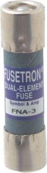 Cooper Bussmann - 250 VAC, 3 Amp, Time Delay Pin Indicator Fuse - Fuse Holder Mount, 1-1/2" OAL, 10 at 125 V kA Rating, 13/32" Diam - USA Tool & Supply
