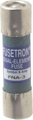 Cooper Bussmann - 250 VAC, 3 Amp, Time Delay Pin Indicator Fuse - Fuse Holder Mount, 1-1/2" OAL, 10 at 125 V kA Rating, 13/32" Diam - USA Tool & Supply